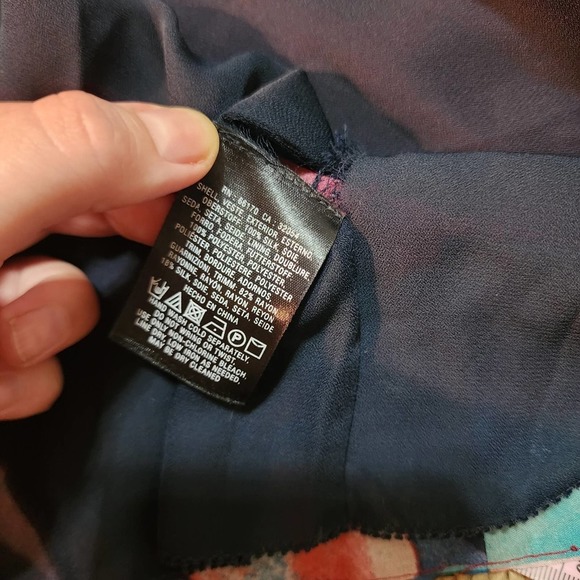 Anthropologie Leifsdottir Patchwork silk and velvet Floral Dress Size 8 - Picture 8 of 9